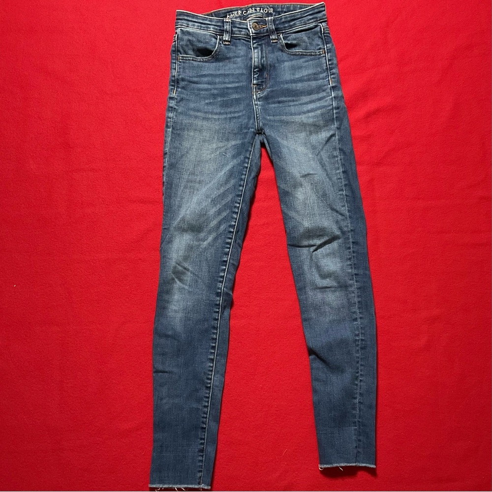 American Eagle Super Stretch Super Hi-Rise Jegging Crop Jeans Women’s Sz 0S EUC
